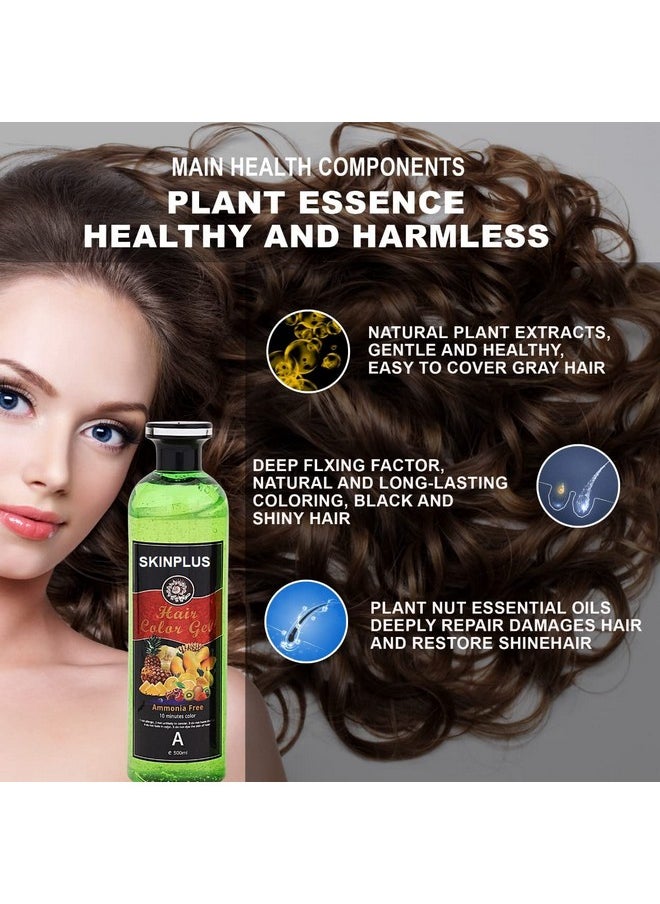 SKINPLUS Fruit Vinegar Black Gel Color Professions Hair Colour 500Mlx2  - Image 2