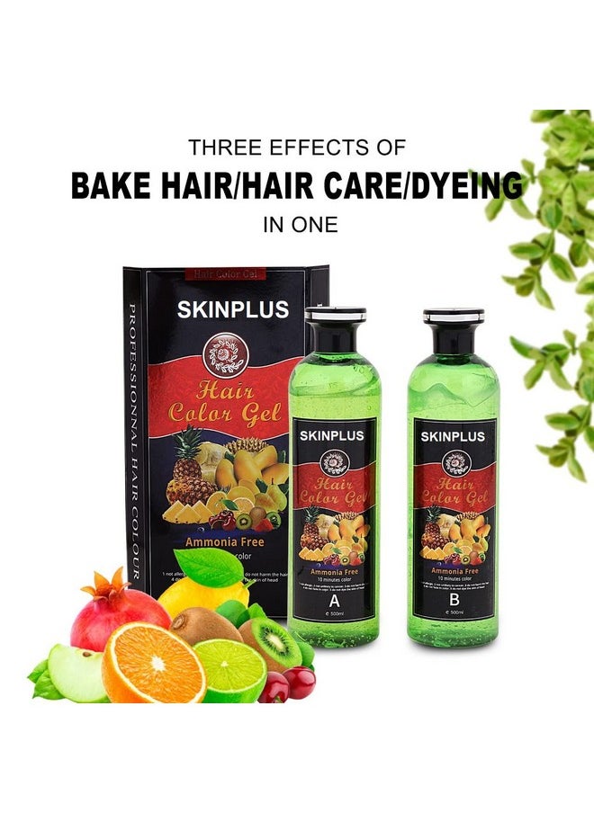 SKINPLUS Fruit Vinegar Black Gel Color Professions Hair Colour 500Mlx2  - Image 3