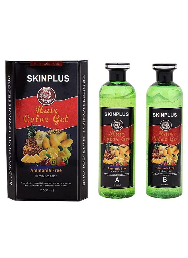 SKINPLUS Fruit Vinegar Black Gel Color Professions Hair Colour 500Mlx2  - Image 1