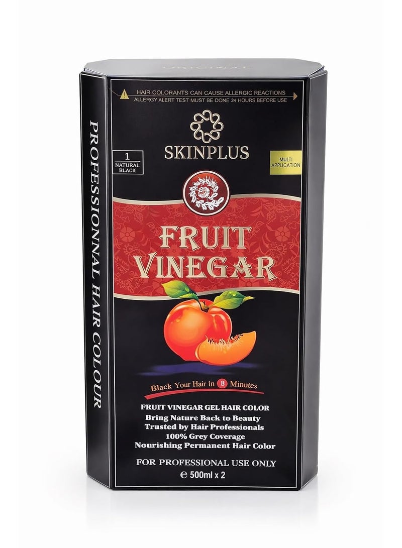 SKINPLUS Ammonia Free Fruit Vinegar Hair Color Gel | Natural Black | Nourishing Hair Dye with Shine & Softness | 500ml × 2 - Image 4