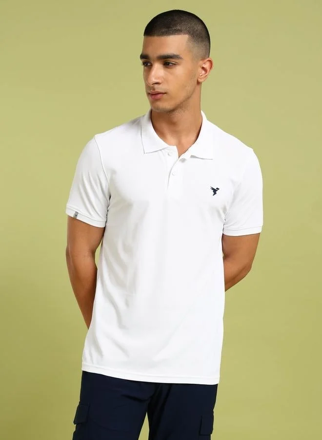 Technosport Men Solid Slim Fit Pique Polo
