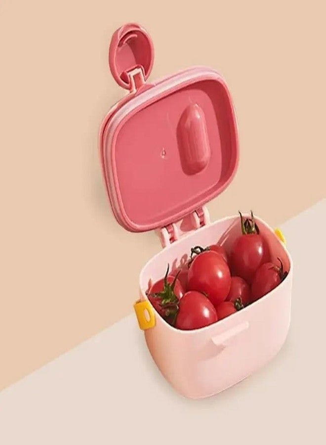 Closecret Baby Milk Powder Dispenser Pot Formula Dispenser for Baby Snack,Milk Powder, 400 ML (Pink) - Image 4