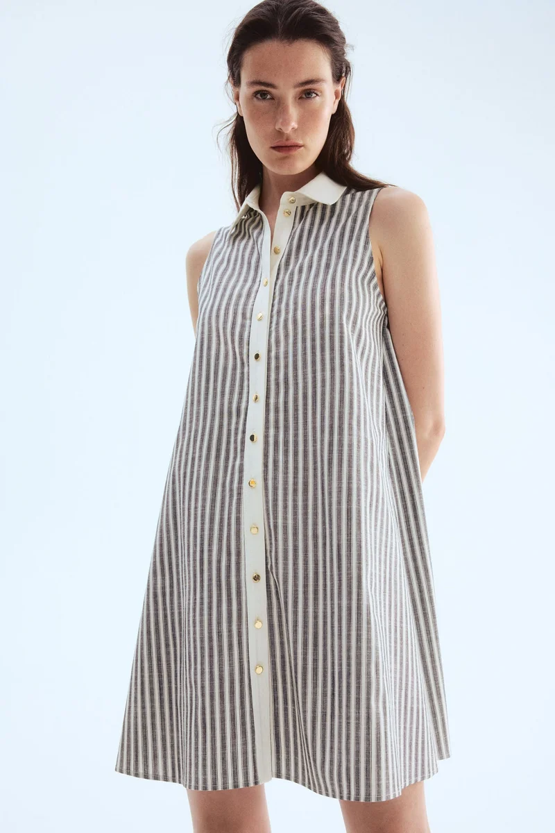 اتش اند ام فستان بتصميم قميص على شكل A