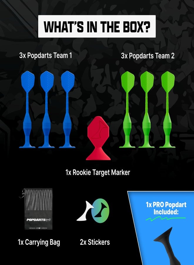 مجموعة لعبة Popdarts للمبتدئين - لعبة رمي السهام سهلة الاستخدام للأطفال والعائلات واللاعبين الجدد | لعبة رمي أهداف داخلية وخارجية | سهلة التركيب، متينة، قواعد بسيطة، وممتعة لجميع الأعمار! - Image 3
