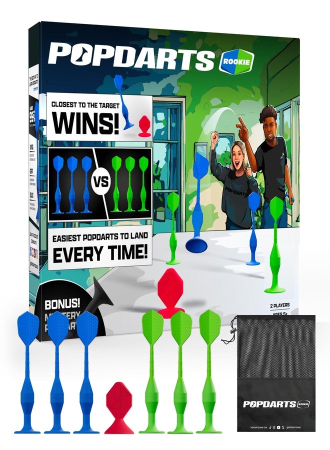 مجموعة لعبة Popdarts للمبتدئين - لعبة رمي السهام سهلة الاستخدام للأطفال والعائلات واللاعبين الجدد | لعبة رمي أهداف داخلية وخارجية | سهلة التركيب، متينة، قواعد بسيطة، وممتعة لجميع الأعمار! - Image 1