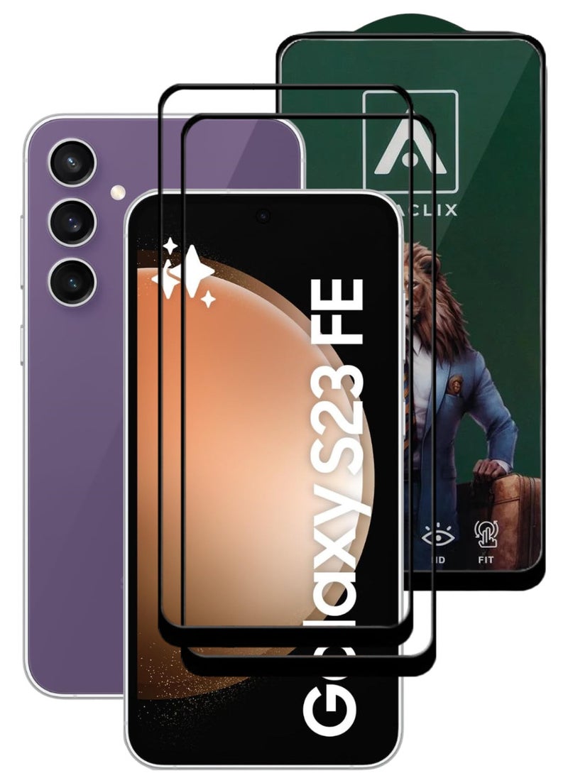 ACLIX 2 Pieces Antistatic ESD Dustproof Premium Quality High Definition Tempered Glass Screen Protector Designed For Samsung Galaxy S23 FE - Image 1