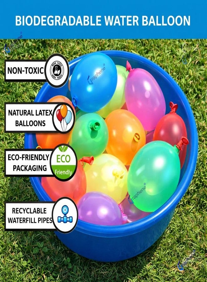 GRAPHENE Holi Combo Herbal Fruit Gulal pack of 4 & 100 Water Balloons for Kids Eco-Friendly Non Toxic Abeer Quick Fill Easy Tie Fruit Gulaal Vibrant Colors Water Celebrations Pool Party for Boys&Girls - Image 5
