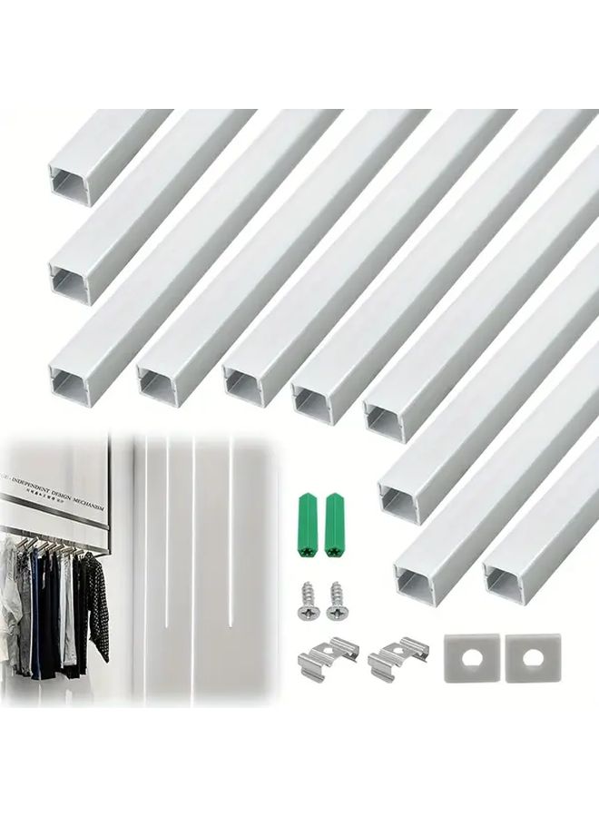10 قطعة من بروفيل قناة LED الألومنيوم على شكل حرف U 0.5 متر غطاء عاكس لؤلؤي أبيض فضي - Image 1