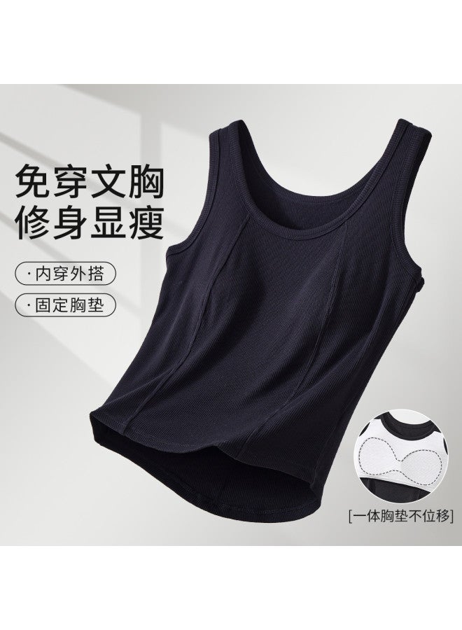 MIIOW Women'S Camisole With Built-In Bra, Wide Strap Tank Top For Layering Or Outer Wear - Image 3