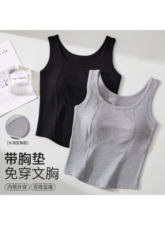 MIIOW Women'S Camisole With Built-In Bra, Wide Strap Tank Top For Layering Or Outer Wear - Image 4