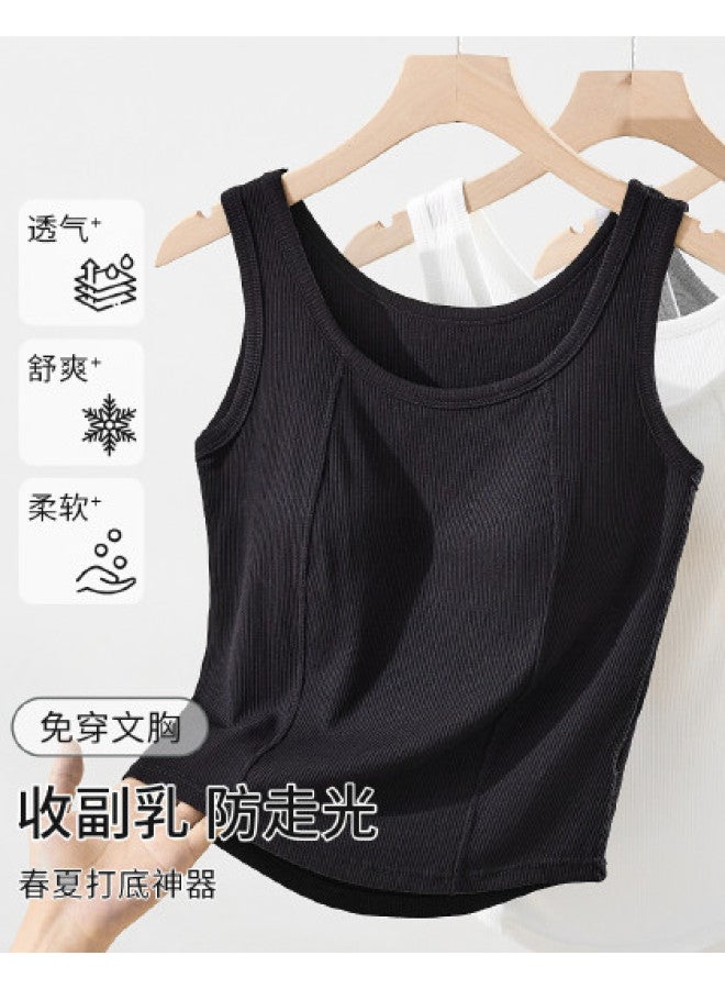 MIIOW Women'S Camisole With Built-In Bra, Wide Strap Tank Top For Layering Or Outer Wear - Image 1