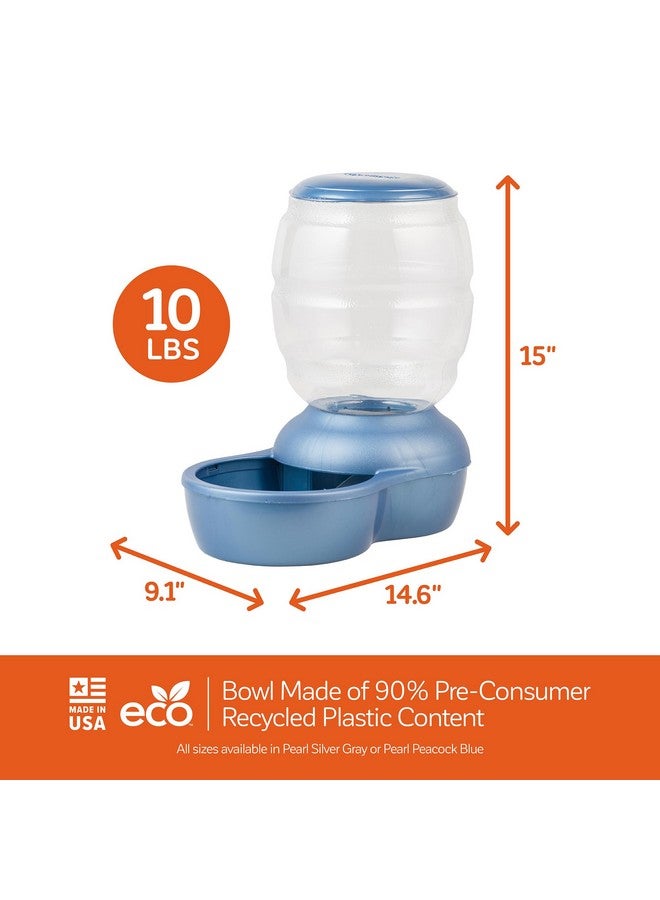 Petmate Replendish Feeder Automatic Cat And Dog Feeder, Pearl Peacock Blue, 10 Lb, Made In Usa - Image 5