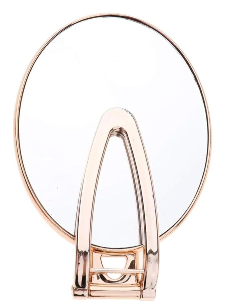 FEELHIGH FEELHIGH 1pc Home Outdoor Folding Double Makeup with for Portable MirrorHandle Cosmetic Held Vanity Desktop Mirror for Women Girl Dresser Vintage Mirror Hand Mirror with Handle Oval  - Image 5