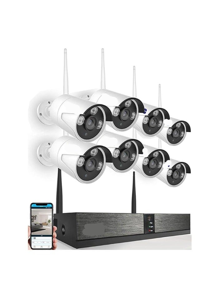 Wireless 8CH WiFi CCTV Security System – 8 Outdoor 2.0MP Waterproof IP Cameras with IR Night Vision - Image 2