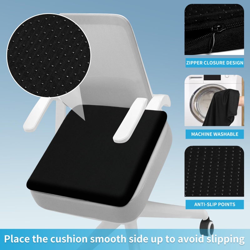 LYUANEC Gel Seat Cushion for Long Sitting - 16.5" x 14.5" x 2.4" (Extra Thickï¼†Soft) Gel Cushion for People Over 185 lbs, Pressure Relief Cushion for Office Chair, Egg Cushions for Wheelchair, Gel Pad for Car - Image 4