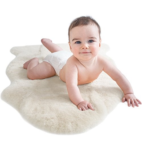 Woolino Woolino Sheepskin Luxuriously Soft Fluffy Rug for Bedroom 100 Natural Australian Merino Wool Lambskin Baby Carpet  Ivory 
