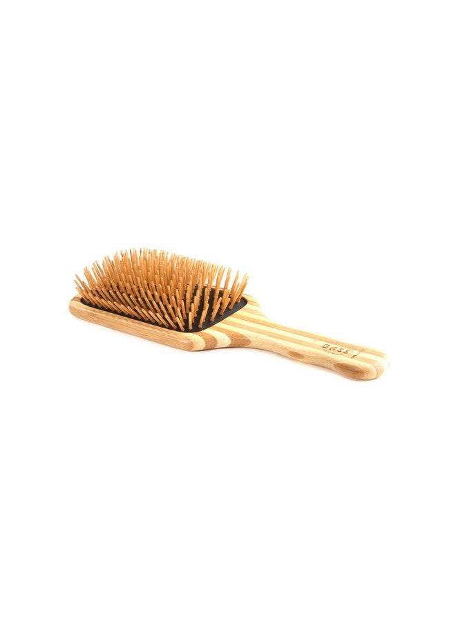 Bass Brushes | The Green Brush | Bamboo Pin + Bamboo Handle Hair Brush | Large Paddle - Image 1