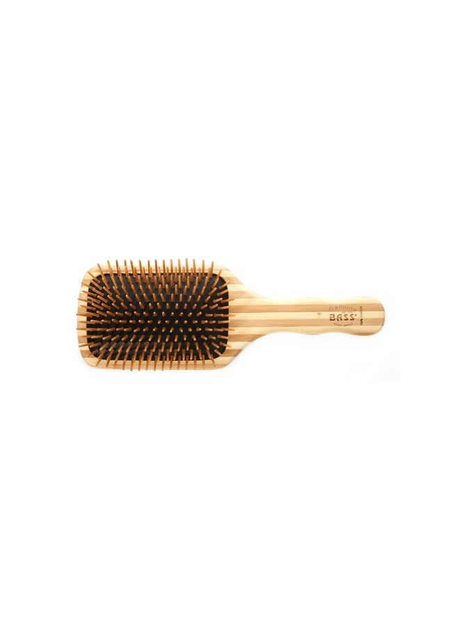 Bass Brushes | The Green Brush | Bamboo Pin + Bamboo Handle Hair Brush | Large Paddle - Image 2