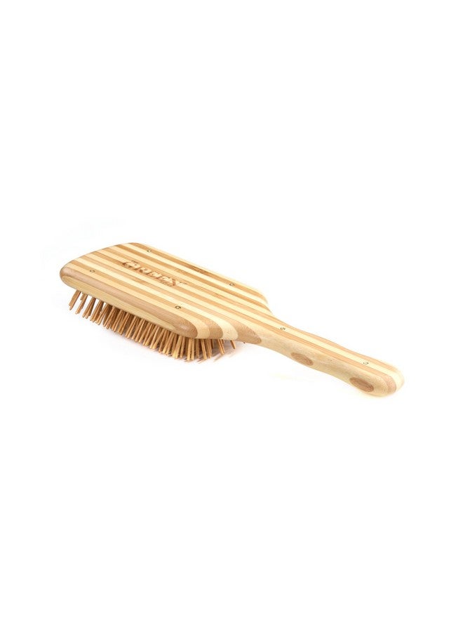 Bass Brushes | The Green Brush | Bamboo Pin + Bamboo Handle Hair Brush | Large Paddle - Image 4