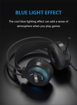 سماعة ألعاب USB عازلة للضوضاء، سماعات ألعاب مع ميكروفون LED صوت ستيريو فوق الأذن، حزام رأس قابل للتعديل DHE-8001U - view 3