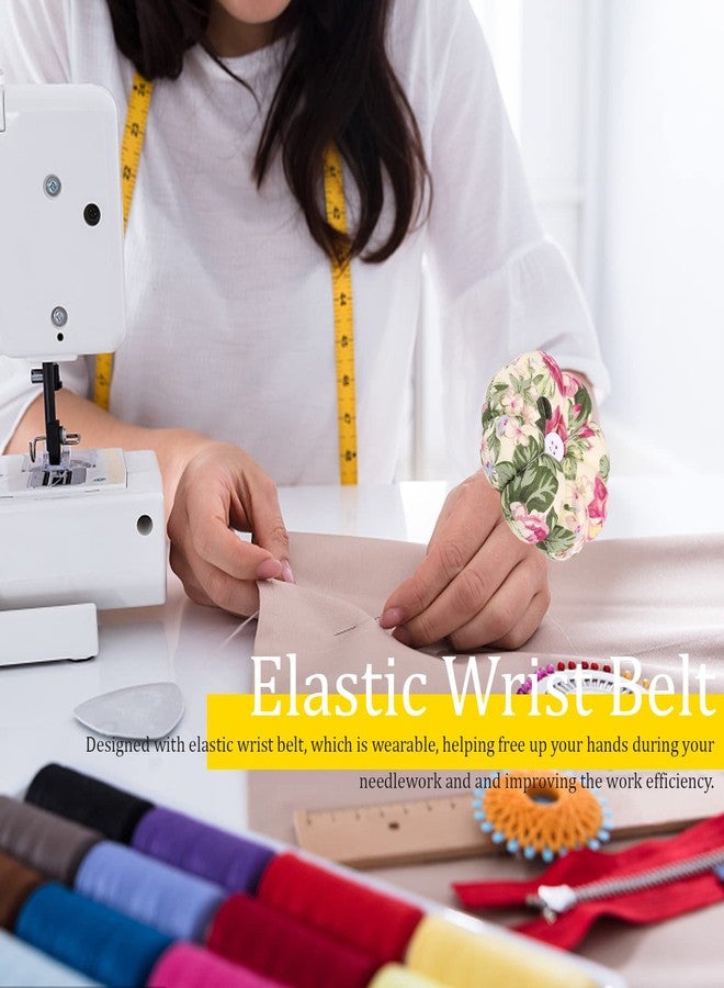 جيكتسي وسادة دبوس الخياطة، وسادة دبوس المعصم وسادة اليقطين الإبداعية مع حزام معصم مرن، استخدام مزدوج الجانبين، دمية قابلة للارتداء، لتحرير اليدين أثناء الخياطة (D) - Image 4