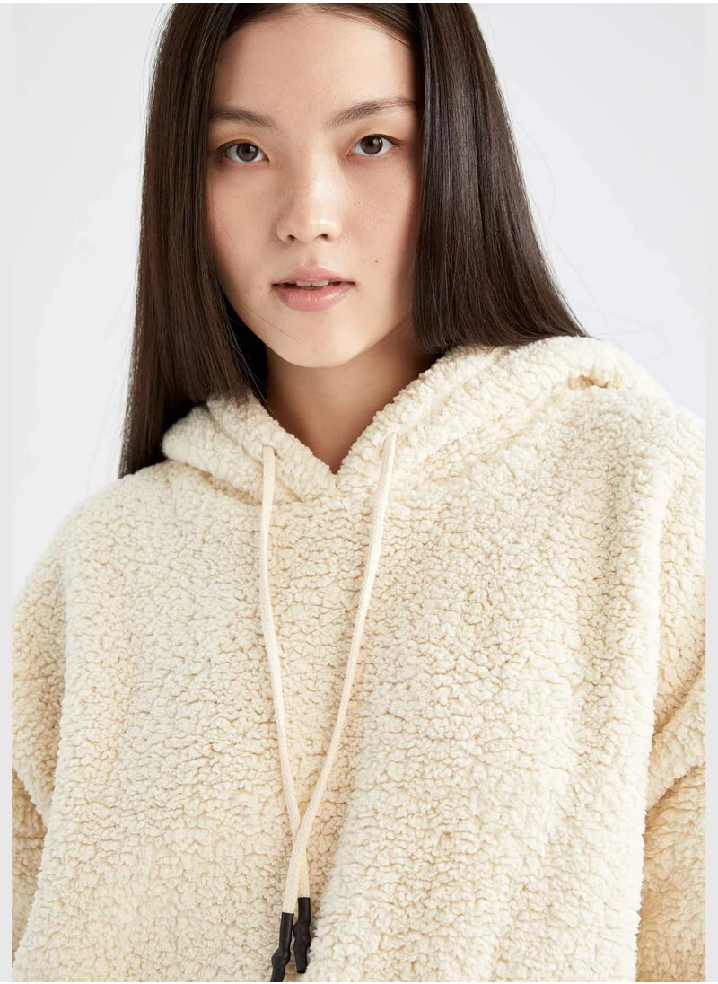DeFacto Oversize Long Sleeve Sweatshirt With Kangaroo Pockets