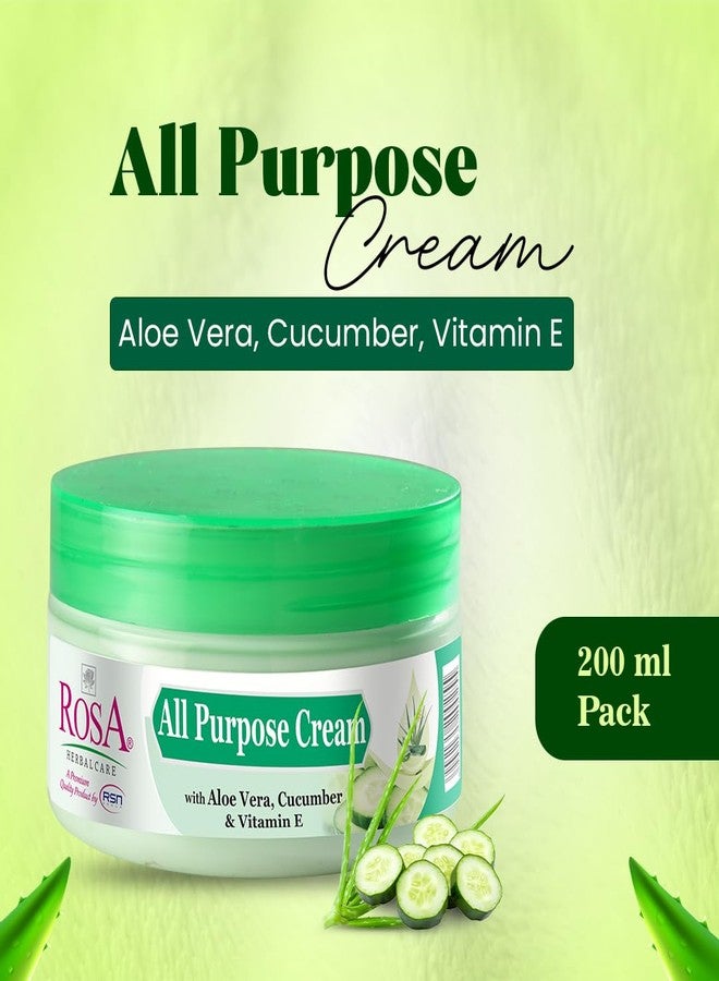 ROSA All purpose Cream For Unisex | With Aloe vera, Cucumber & Vitamin-E I Moisturizing, Hydrating, Reduce dryness, soothe any irritation - (Pack of 2-200ml) - Image 4