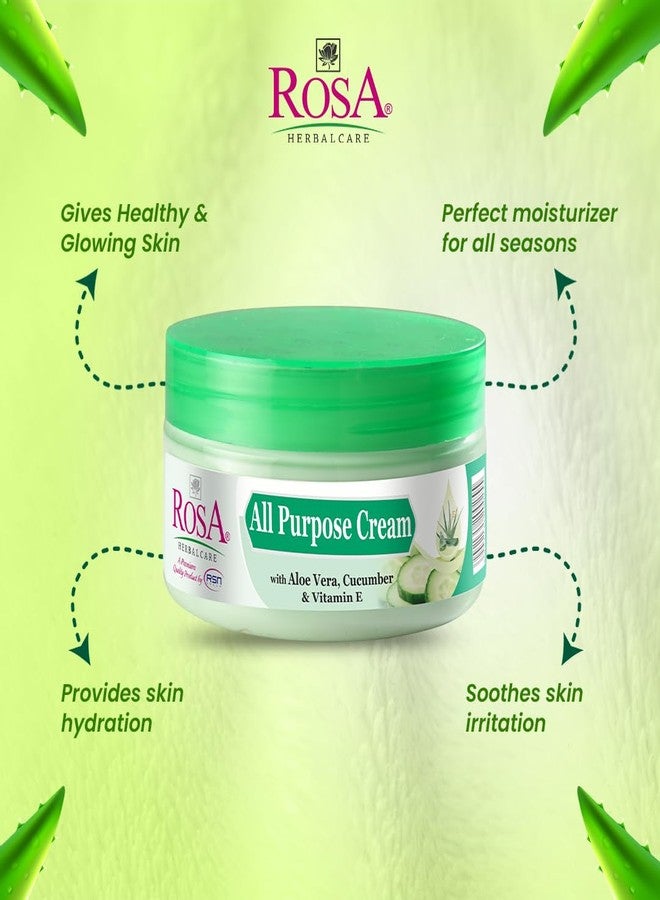 ROSA All purpose Cream For Unisex | With Aloe vera, Cucumber & Vitamin-E I Moisturizing, Hydrating, Reduce dryness, soothe any irritation - (Pack of 2-200ml) - Image 5