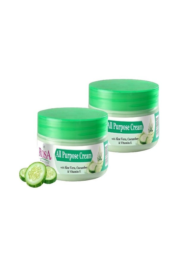 ROSA All purpose Cream For Unisex | With Aloe vera, Cucumber & Vitamin-E I Moisturizing, Hydrating, Reduce dryness, soothe any irritation - (Pack of 2-200ml) - Image 1