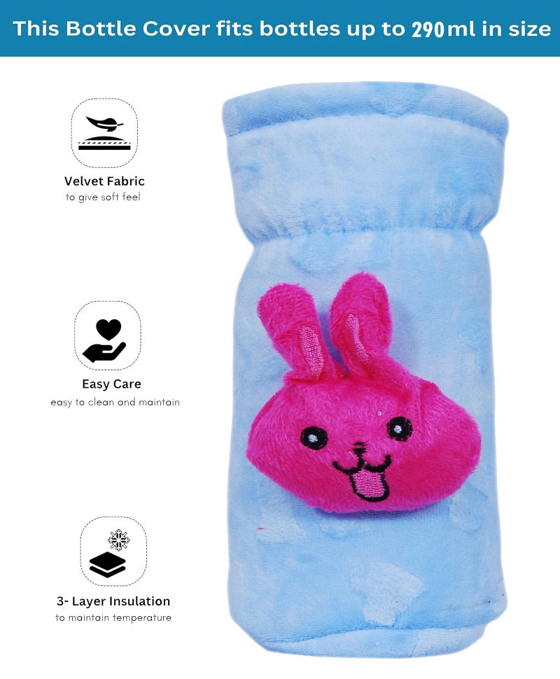 Alya The Cheeky Kidzz Pack of 2 New Born Baby Nursing Feeding Bottle Cover with Soft Stretchable Velvet Attractive Cartoon Design I Baby Milk Feeder Bottle Cover 150 ML-200 ML (0-2 Years) (Design 10) - Image 5
