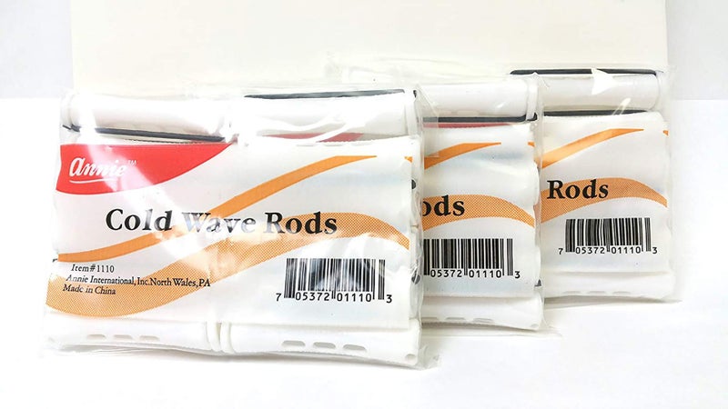 Annie Short Cold Wave Rods with Rubber Band for Hair Curling and Perm Styling - White - Set of 3 Packs of 12 (36 Pieces) - Image 2
