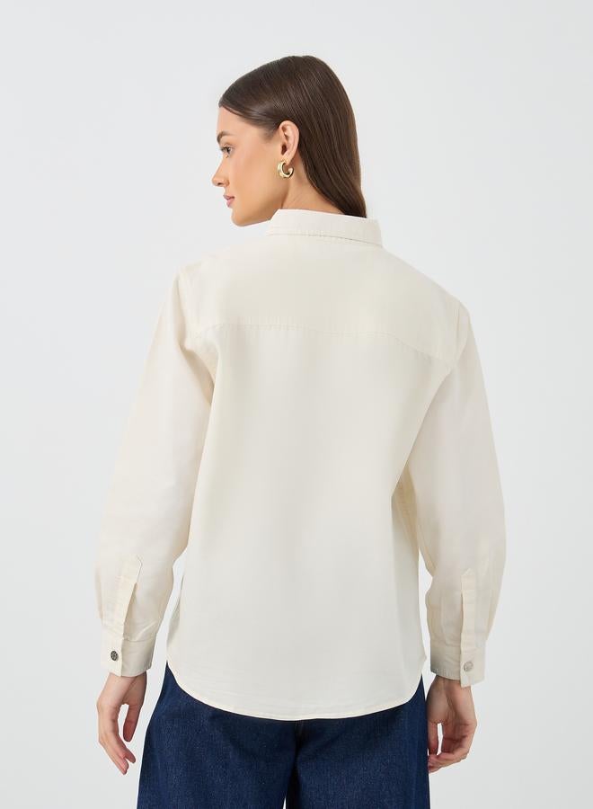 Styli Oversized Buttoned Long Sleeve Denim Shirt - Image 5