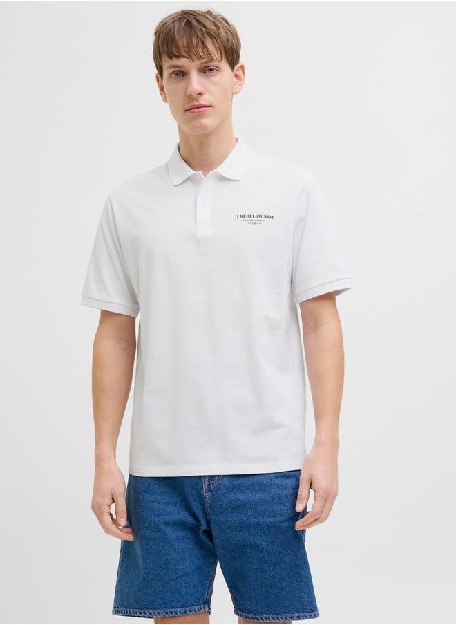 JJ Rebel by Jack & Jones JREBJEANS REBEL PRINT POLO SS  - Image 1