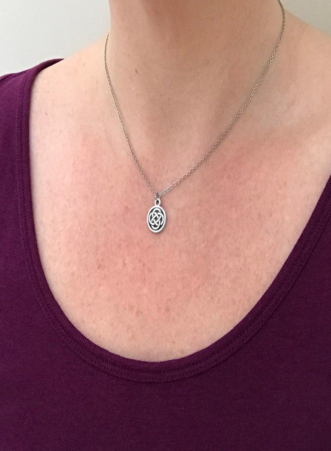 Loralyn Designs Celtic Knot Charm Necklace Stainless Steel Chain (24 Inch) - Image 2
