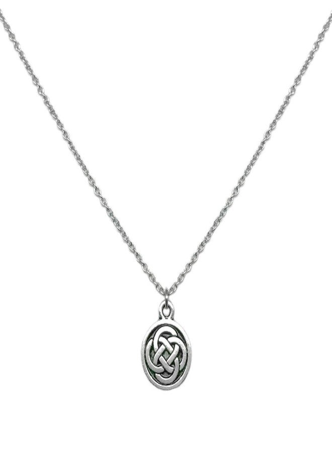 Loralyn Designs Celtic Knot Charm Necklace Stainless Steel Chain (24 Inch) - Image 1