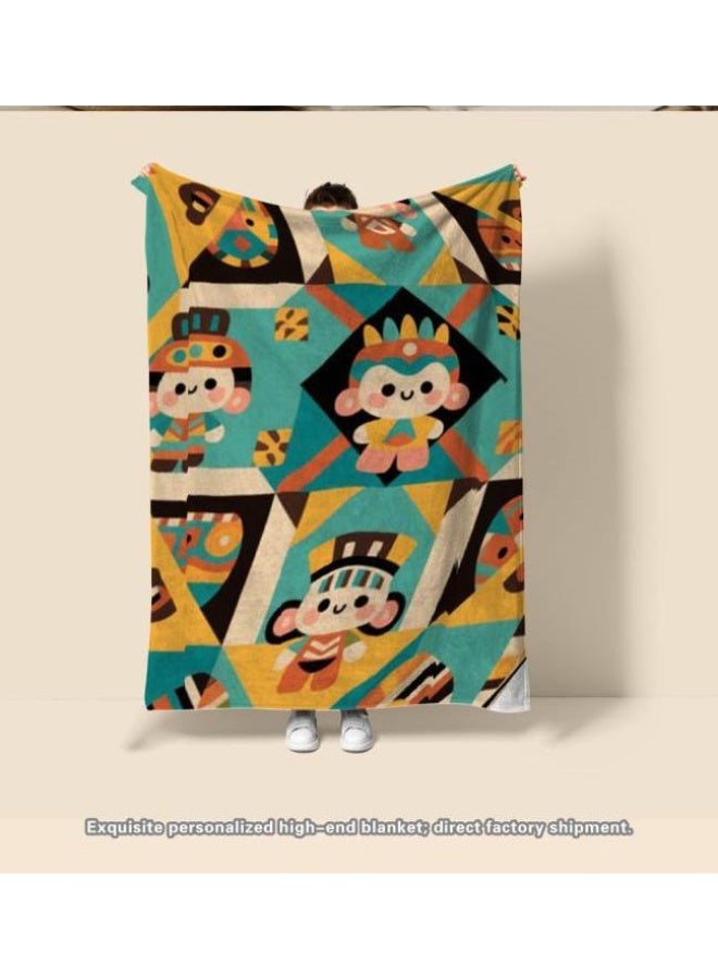 عام بطانية رقيقة من الفانيلا الكرتونية للأطفال والرضع (دافئة ومريحة، ومناسبة للنوم والألعاب) 70 سم * 100 سم - Image 4