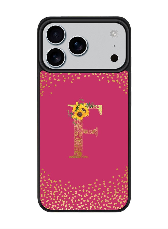 Stylizedd iPhone 17 Pro Max Case, [Compatible with MagSafe] Slim Magnetic cover Phone Case iPhone 17 Pro Max -Custom Floral Monogram - F ( Deep Pink ) - Image 1