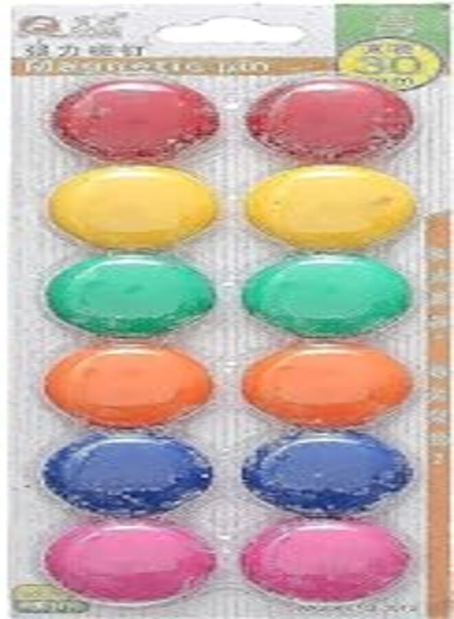 أزرار مغناطيسية ملونة fq3012 مقاس 30 مم - مجموعة من 12 قطعة