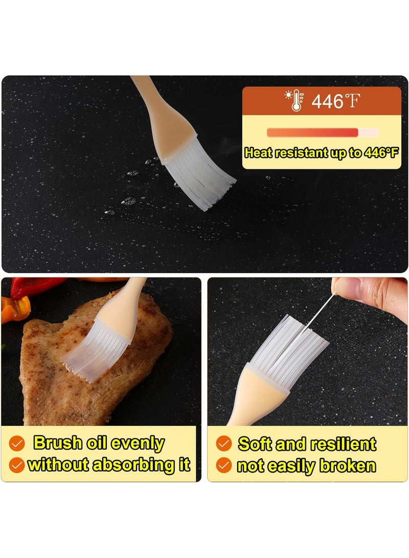 سيوسي Silicone Spatula Set, Kitchen Utensils, Non-Stick Scrapers with Grooved Design and Basting Brush, for Baking, Cooking, Stirring, Sauce Spreading, BPA-Free, 450°F Heat Resistance (3-Piece, Gray) - Image 5