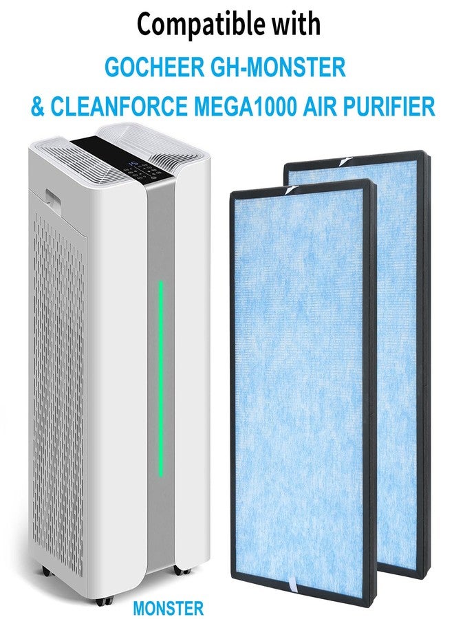 FCFMY Replacement Filter Set Compatible with Gocheer Monster & CLEANFORCE MEGA1000 & MOUNTO AF600 Large Air Cleaner Purifier, 3-in-1 GH-Monster Filter, 2 Packs - Image 2
