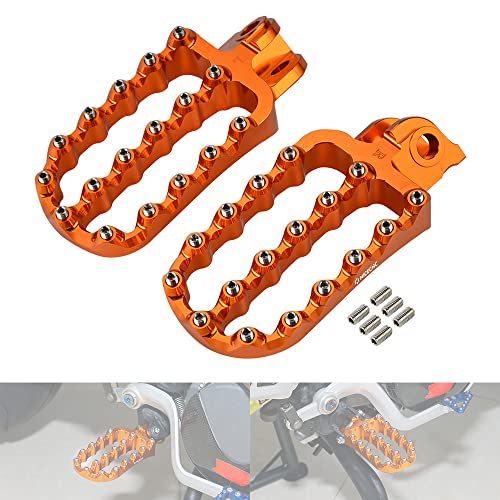 NICECNC Rally Style Motorcycle Foot Pegs Pedal Footsteps Compatible with KTM 690 Enduro/R SMC/R 2008-2023,950 990 1050 1090 1190 1290 Adventure/R/S/T,Forged from 6061 Billet Aluminum,Orange - Image 1