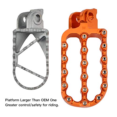 NICECNC Rally Style Motorcycle Foot Pegs Pedal Footsteps Compatible with KTM 690 Enduro/R SMC/R 2008-2023,950 990 1050 1090 1190 1290 Adventure/R/S/T,Forged from 6061 Billet Aluminum,Orange - Image 4