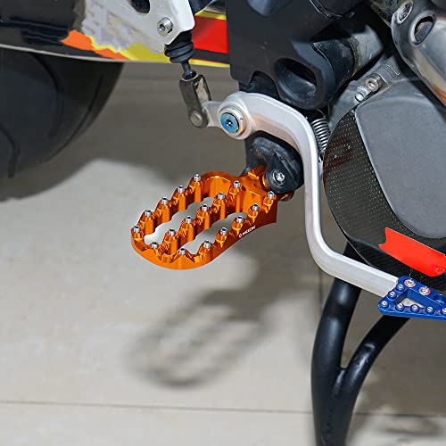 NICECNC Rally Style Motorcycle Foot Pegs Pedal Footsteps Compatible with KTM 690 Enduro/R SMC/R 2008-2023,950 990 1050 1090 1190 1290 Adventure/R/S/T,Forged from 6061 Billet Aluminum,Orange - Image 3