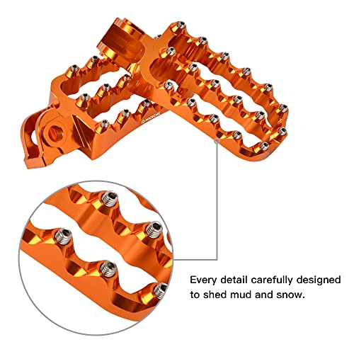 NICECNC Rally Style Motorcycle Foot Pegs Pedal Footsteps Compatible with KTM 690 Enduro/R SMC/R 2008-2023,950 990 1050 1090 1190 1290 Adventure/R/S/T,Forged from 6061 Billet Aluminum,Orange - Image 5