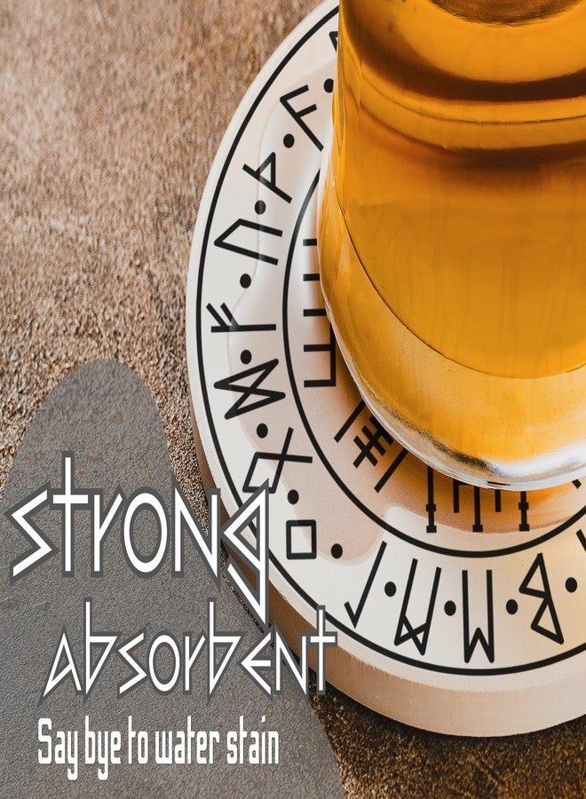 Onebttl Viking Gifts: Rune Coaster Set of 6 - Viking Rune Theme - Image 4