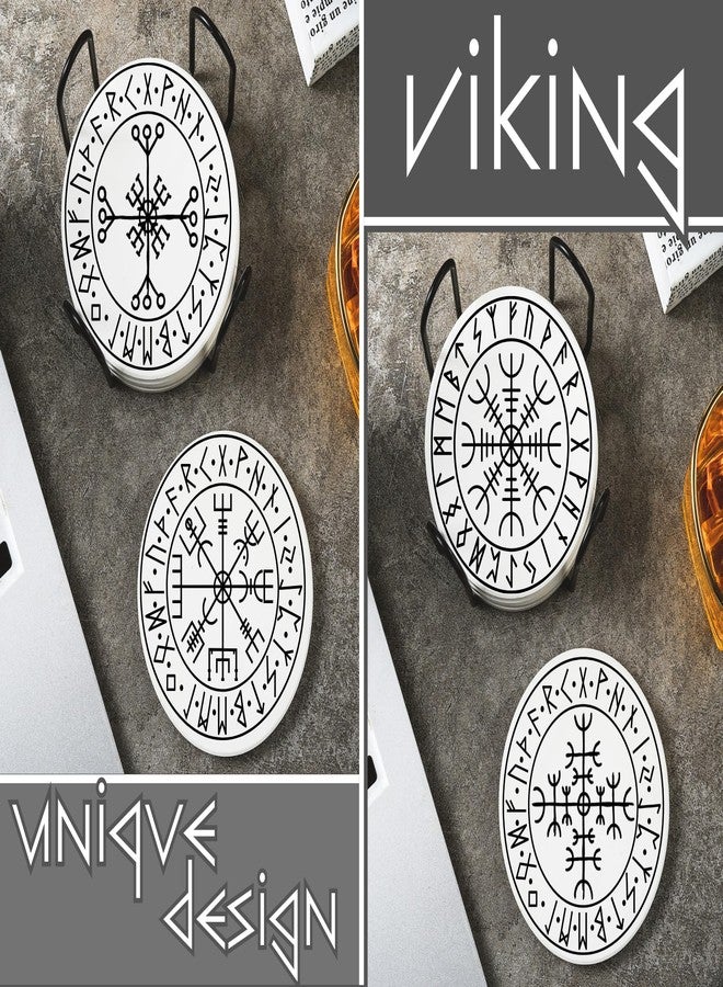 Onebttl Viking Gifts: Rune Coaster Set of 6 - Viking Rune Theme - Image 2