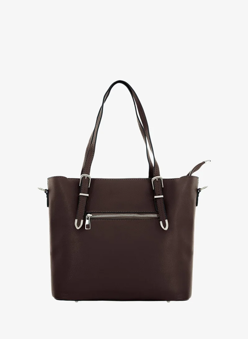 PARAJOHN Para John Ladies Handbag PU Leather Tote Shoulder Bag with Zip Closure and Double Handles