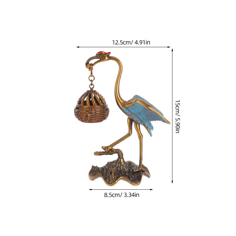 Vintage Crane Incense Holder Alloy Crane Burner Incense Decorative Desktop Ornament For Home Decor Chinese Styled Burner - Image 3