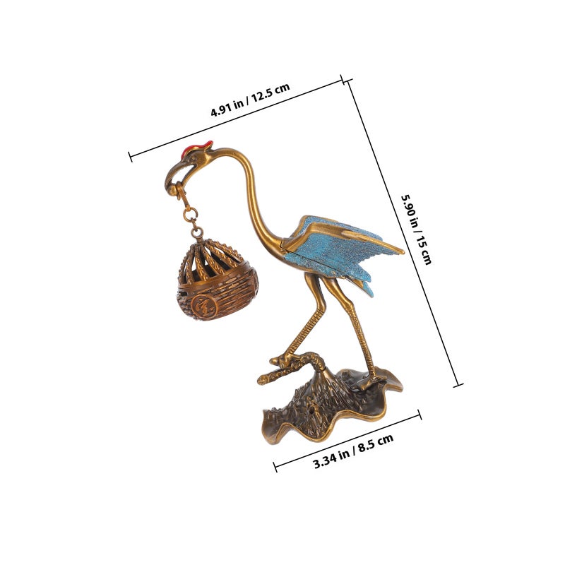 Vintage Crane Incense Holder Alloy Crane Burner Incense Decorative Desktop Ornament For Home Decor Chinese Styled Burner - Image 2