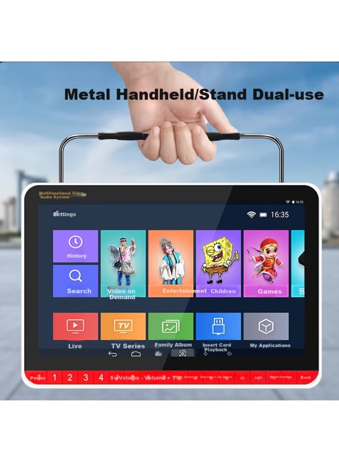 NINTAUS مشغل أوبرا المسنين Jingzeng V161s، مشغل مسرح واي فاي، راديو، مشغل فيديو بشاشة كبيرة، مكبر صوت مع شاشة، تلفاز شبكة محمول - Image 3